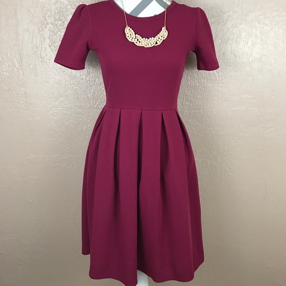 LuLaRoe Cranberry Red Amelia Dress - Picture 3 of 9